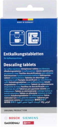 Vízkőoldó Tabletta Bosch / Siemens / Gaggenau / Neff Kávéfőzőkhöz – 3 db-os – Automata készülékekhez (00311864 kompatibilis)