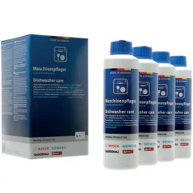   Bosch / Siemens Mosogatógép Tisztító Folyadék – 4 x 250 ml, Zsíroldó és Vízkőmentesítő – Bosch, Siemens, Neff, Gaggenau (00311994)