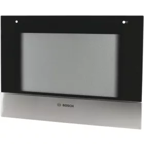 Külső Ajtóüveg Bosch Mikrohullámú Sütőhöz – Fekete/Inox – HMT szériához (00670303 kompatibilis)