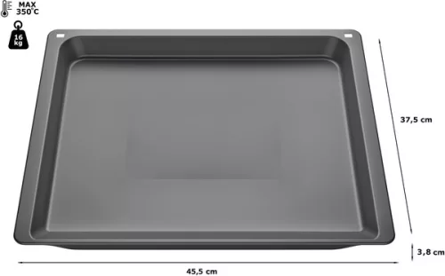 Zománcozott Univerzális Sütőtepsi Bosch / Siemens sütőkhöz - 455 x 375 x 38 mm (00666901 kompatibilis)