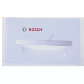   Mosószeradagoló Fiók Előlap Bosch Mosógéphez – Fehér, Ezüst Díszcsíkkal – Serie 4 / Serie 6 (00774368 kompatibilis)