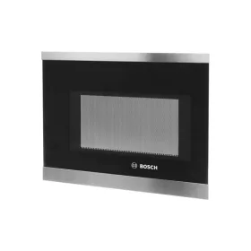 Mikrohullámú Sütő Ajtó Boschhoz – Fekete Üveg és Nemesacél – BFL / BFR szériához (12012140 kompatibilis)