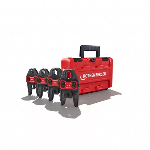 Préspofa készlet, SV 15-18-22-28 mm préspofákkal, kofferben,  (ROMAX 3000, 4000, AC-ECO présgéphez), ROTHENBERGER 015060X