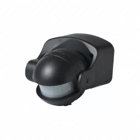   Mozgásérzékelő, kültéri, fekete, 10 mp-4 perc, 12m, 180°,  IP44,