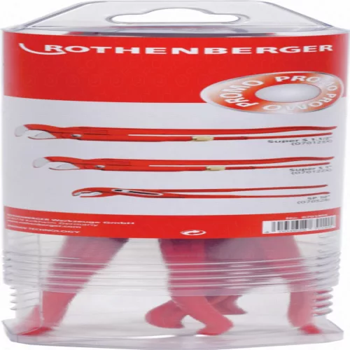 Fogókészlet, 2 db svédcsőfogó SUPER S (1" + 1,5") 1db vízpumpafogó SP 10 (250 mm), ROTHENBERGER 070140X
