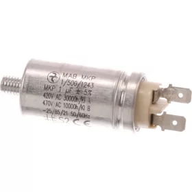 Kondenzátor Bosch / Siemens Mosogatógéphez – 1 µF – 420V/470V – Motorindító (00092006 kompatibilis)