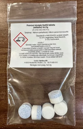 Prémium kávégép tisztító  tabletta (kétfázisú) 5 x 3,5g.