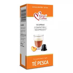 Italian Coffee Tè Pesca barack ízű fekete tea kapszula, Nespresso kompatibilis, 10 db (10ICNES_TEPESCA)