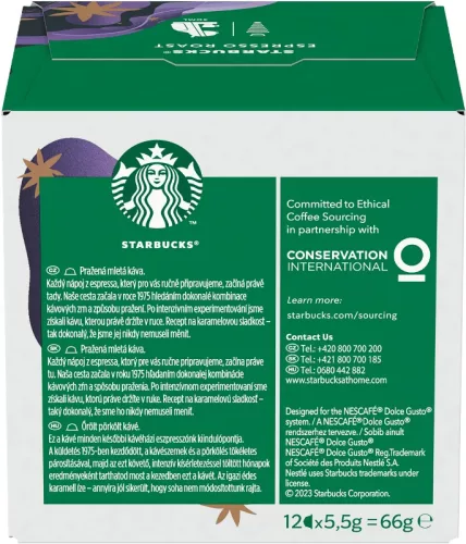 Starbucks® Espresso Roast by Nescafé® Dolce Gusto® kávékapszula, sötét pörköltésű, 12 db (12401257)