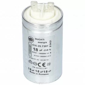   Electrolux Szárítógép Kondenzátor – 18µF, Fémházas – AEG, Electrolux hőszivattyús gépekhez (1240344612)