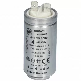   Kondenzátor 4uF üzemi, fémházas (eredeti) ELECTROLUX szárítógép