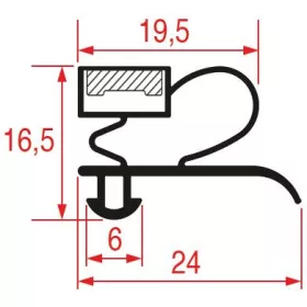 Necta Vending Evoca Ajtótömítés – 1225x665 mm, Mágneses, Bepattintós – Rondo, Sfera széria (251144)