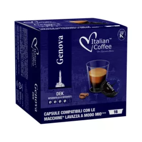 Italian Coffee Caffè Genova DEK koffeinmentes kávékapszula, Lavazza A Modo Mio kompatibilis, 16 db (16MMIO_GENOVA)