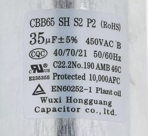 35UF-450V CAPACITOR OF COMPRESSOR