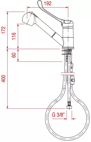 egy lyukas EXTRACTABLE SHOWER