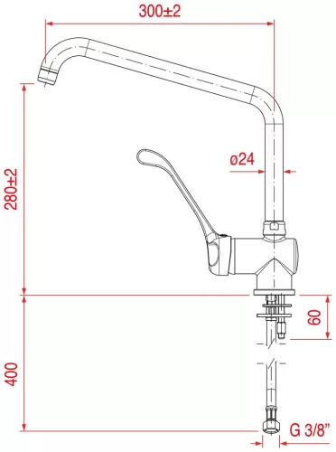 dőlt egy lyukas csaptelep WITH LEVER