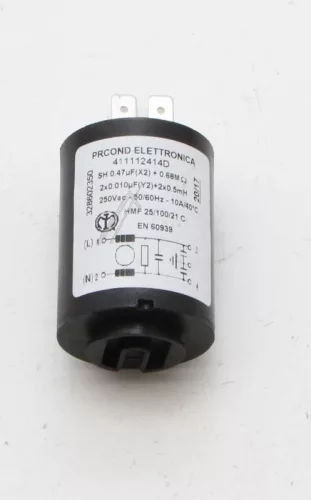 Electrolux / AEG Zavarszűrő – 10A, 250V, 0.47µF – Mosógéphez és Mosogatógéphez (411112414D)