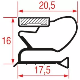 LIEBHERR hűtőgép MIDDLE EDGED tömítés 1540x729 mm