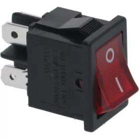 Piros kétpólusú kapcsoló 16A 250V