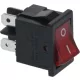 Piros kétpólusú kapcsoló 16A 250V
