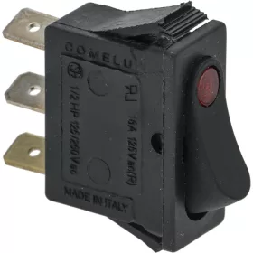 Fekete egypólusú kapcsoló 16A 250V