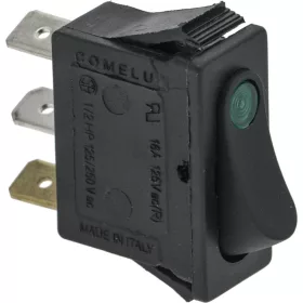 Fekete egypólusú kapcsoló 16A 250V