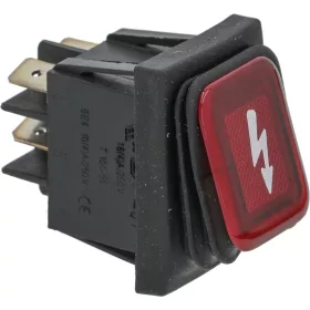 Nyomógombos bipoláris kapcsoló piros 16A 250V