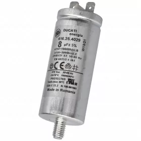   8 uF 475V Kondenzátor, sarus, motor indító, fémházas (eredeti) GORENJE / MORA szárítógép