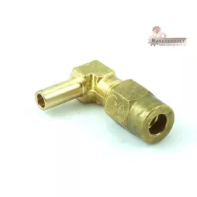  90 ° -os sárgaréz csavaros csatlakozás 6 mm-es állítócsappal és 6 mm-es tömörítéssel