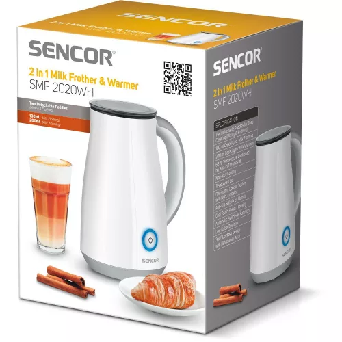 Sencor Tejhabosító és melegítő – 450W, 200ml, 3 üzemmód – Fehér (SMF 2020WH)