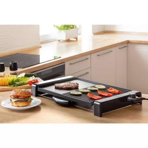 Sencor SBG 106BK Asztali Grill – 2300W, 47x31 cm – Sima és bordázott felület (SBG 106BK)