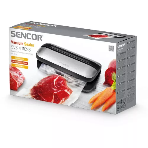 Sencor SVS 4010SS Vákuumos fóliahegesztő – 120W, Rozsdamentes acél – Száraz és nedves ételekhez (SVS 4010SS)
