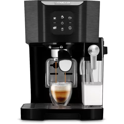 Sencor SES 4040BK Presszókávéfőző – 20 bar, 1.4L, Automata tejhabosító – Fekete (SES 4040BK)