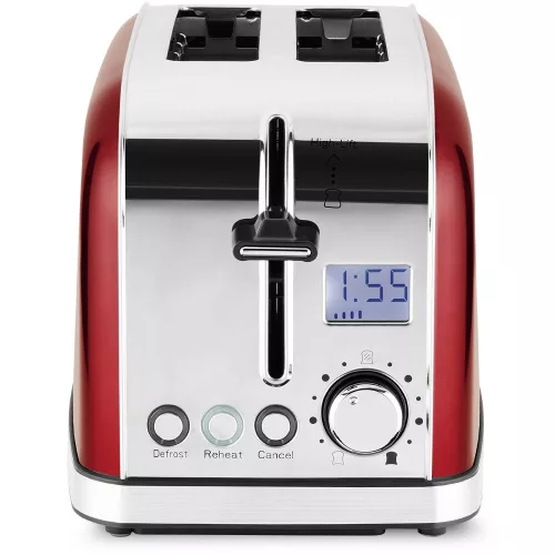 Philco PHTA 4016 Elektromos Kenyérpirító - 950W, 7 fokozat - Piros/Inox (8590669285716)
