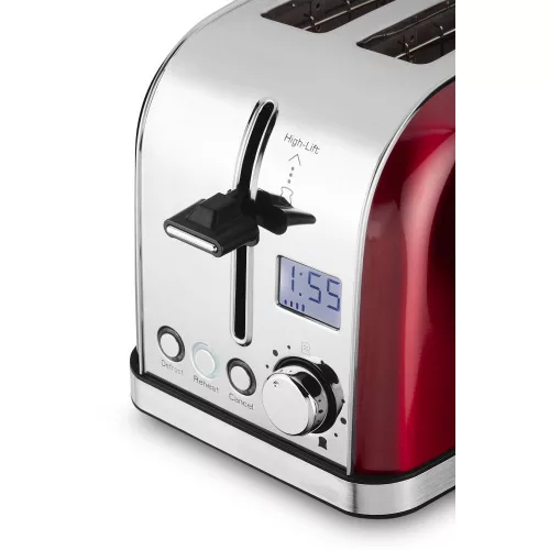 Philco PHTA 4016 Elektromos Kenyérpirító - 950W, 7 fokozat - Piros/Inox (8590669285716)