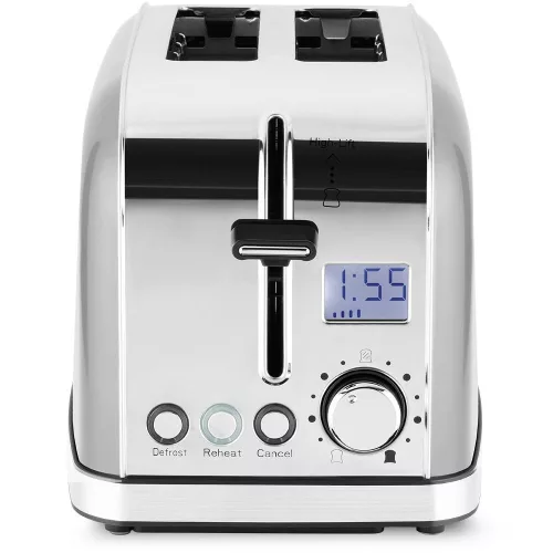 Philco PHTA 4010 Elektromos kenyérpirító - 950W, LCD kijelző, 7 fokozat - Rozsdamentes acél (PHTA 4010)