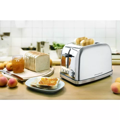 Philco PHTA 4000 Kenyérpirító - 950W, 2 szeletes - Rozsdamentes acél (PHTA 4000)