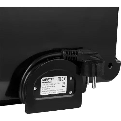Sencor SSM 9978BK 4 az 1-ben Szendvicssütő – 900W, 4 cserélhető sütőlap – Fekete (SSM 9978BK)