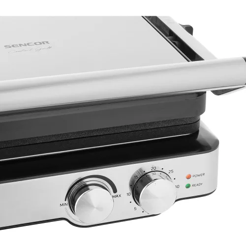 Sencor SBG 4010SS Kontakt Grillsütő – 2000W, Tapadásmentes bevonat – Ezüst/Fekete (SBG 4010SS)