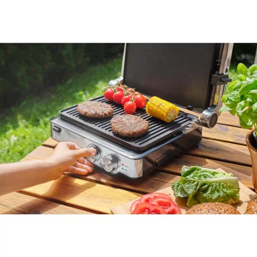 Sencor SBG 4010SS Kontakt Grillsütő – 2000W, Tapadásmentes bevonat – Ezüst/Fekete (SBG 4010SS)