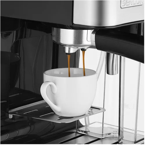 Sencor SES 4090SS Espresso kávéfőző – 15 bar, 1450W, LCD kijelző – Tejtartállyal (SES 4090SS)