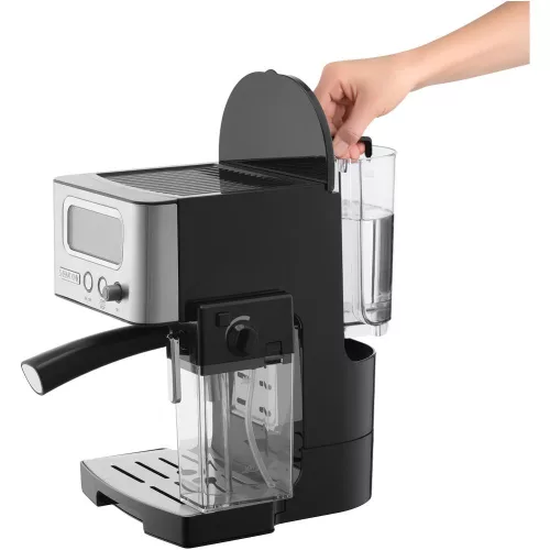 Sencor SES 4090SS Espresso kávéfőző – 15 bar, 1450W, LCD kijelző – Tejtartállyal (SES 4090SS)