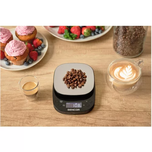 Sencor SKS 0804BK Barista mérleg – 2 kg kapacitás, 0,1 g pontosság – Időzítővel (SKS 0804BK)