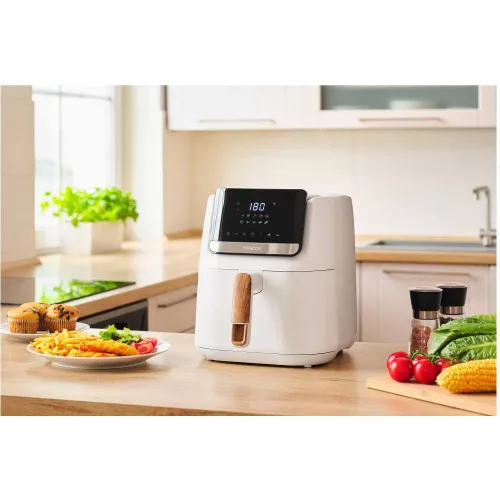 Sencor SFR 6551WH Forrólevegős fritőz – 6,5L, 1600W, 10 program – Fehér (SFR 6551WH)