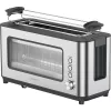 Sencor STS 4050SS Kenyérpirító - 1200W, Üvegablakos, Hosszú nyílású - Inox (STS 4050SS)