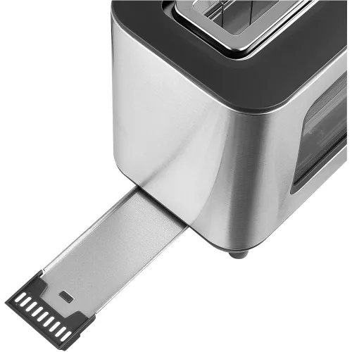 Sencor STS 4050SS Kenyérpirító - 1200W, Üvegablakos, Hosszú nyílású - Inox (STS 4050SS)