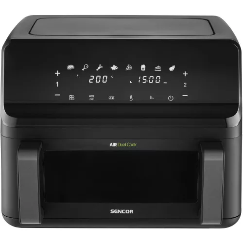 Sencor SFR 9650BK Forrólevegős fritőz – 9L, 2700W, Dual Cook – Fekete (SFR 9650BK)