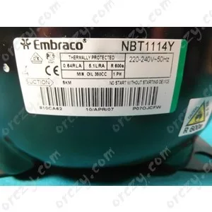 Whirlpool Hűtőgép Kompresszor – Embraco NBT1114Y, R600a – Whirlpool, Indesit (481010532395)