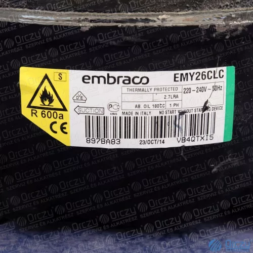 Kompresszor EMY26  (eredeti) WHIRLPOOL hűtőgép