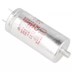 Whirlpool Üzemi Kondenzátor – 10µF, 500V, M8 rögzítés – Mosógéphez és szárítógéphez (C00345073)